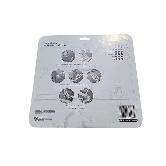 Gemmy 100 Universal Holiday Light Clips White Shingle/Gutter - Picture 2 of 11
